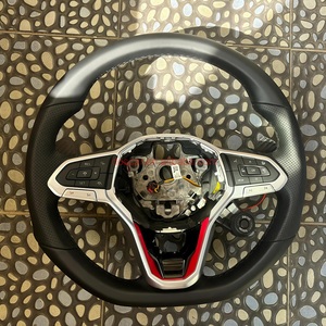 Volante de fibra de carbono forjado de gamuza de cuero para DosVW <span class=keywords><strong>Golf</strong></span> MK7 7,5 GTI GTD <span class=keywords><strong>GTE</strong></span> R 2013-2020 Polo GTI para Tiguan Passat - Product Image 5