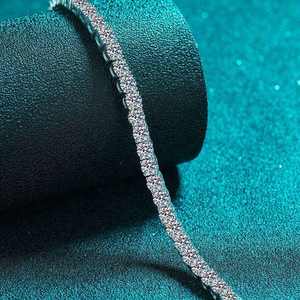 Collier en argent sterling plaqué or, chaîne fine à maillons tennis, coupe brillante ronde, style hip-hop, pour hommes et femmes - Product Image 4