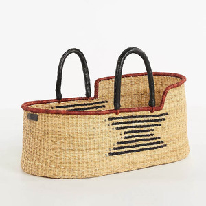 Panier de moïse en jonc de mer d'excellente qualité accessoires de pépinière de bébé paniers de couchage en herbe de mer - Product Image 2