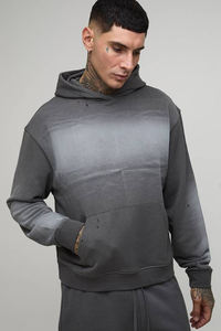 Sudadera con Capucha Casual de Otoño para Hombre, 100% Algodón, con Estampado Digital, Lavado Ácido, Estilo Desgastado, Dobladillo y Puños Acanalados, Venta Caliente - Product Image 6