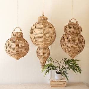 Juego de adornos navideños de jacinto, bolas navideñas de mimbre hechas a mano, regalo decorativo ecológico, proveedor de Vietnam, OEM, ODM - Product Image 1