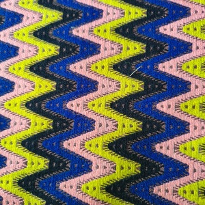 Tela tejida de estilo zigzag Multicolor Premium de tacto suave para niños y niñas Diseño personalizado Material de bolsa de peso pesado - Product Image 5