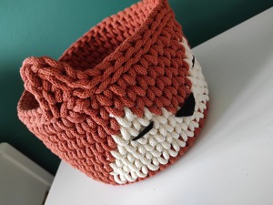 ตะกร้ามาคราเม่รูปใบหน้าจิ้งจอกแฮนด์เมดน่ารักโซลูชั่นการจัดเก็บอเนกประสงค์สำหรับห้องเด็กห้องเด็กเล่นโต๊ะและของขวัญใช้จากอินเดีย - Product Image 6