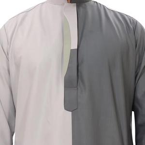 Conceptions personnalisées à bas prix Robes Jubba pour hommes du Moyen-Orient Tissu textile en polyester filé rouge d'été Thobe arabe - Product Image 6