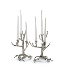 Portavelas con astas de aluminio y 6 brazos, diseño moderno, iluminación decorativa navideña - Product Image 1