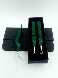 Pinzas para Pestañas GETUP BROSONS IMPEX, Color Verde Kelly, Recubrimiento en Polvo, Acero Inoxidable de 45 Grados, Antiestáticas, Antimagnéticas, con Punta Dentada - Product Image 5