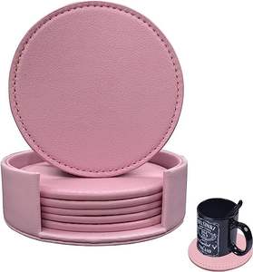 Dessous de verre en cuir véritable fait à la main cadeau de luxe pour hommes et femmes pour boissons et tapis au meilleur prix - Product Image 4