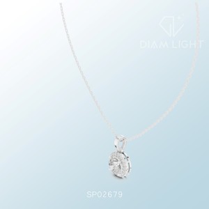 radiant <b>cluster</b> pendant with white round igi certified stones featuring vs plus clarity and f plus color elegant style - Product Image 6