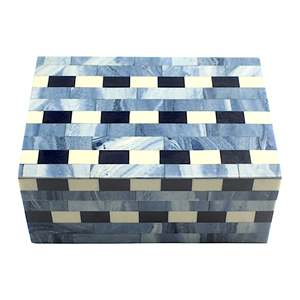 Olive Gold Geometric Resin Inlay MDF Decorative Box Handmade Storage Organizer for Living Room and Home Decoration - Product Image 5