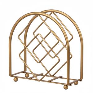 Porte-serviettes en métal élégant et durable avec une couleur dorée faite à la main pour le rangement de la table à manger et la décoration de la cuisine de restaurant - Product Image 1