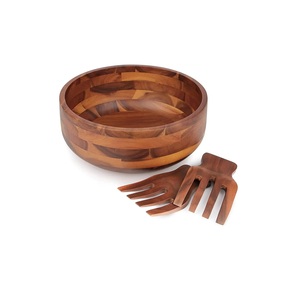 Bol en bois naturel fini à la main, design luxueux indien, écologique, pour servir des fruits secs, décoration de table d'hôtel - Product Image 3