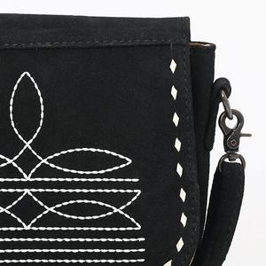 Sac bandoulière en cuir véritable et daim, fait main, vintage, brodé, léger, avec sangle réglable unique, pour femme, hiver/été, OEM - Product Image 4