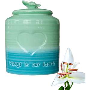 Tarro de urna de cerámica tradicional, elegantes urnas de cerámica antiguas para cenizas humanas disponibles a precio mayorista del exportador indio - Product Image 1