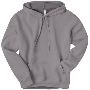 Bella toile unisexe français éponge polaire pull à capuche complet Logo personnalisé coton polaire qualité supérieure chiné gris sweats à capuche - Product Image 1