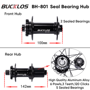 BUCKLOS 27.5in 29in Thru Axle Wheelset Aluminium <span class=keywords><strong>VTT</strong></span> Vélo Frein À Disque Roues HG 8-11S <span class=keywords><strong>Avant</strong></span> Arrière Vélo Roues - Product Image 2