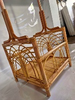 Porte-manteau en rotin naturel fabriqué à la main avec étagère à chaussures intégrée Organisateur d'entrée bohème pour chapeaux et veste pour espace garde-robe