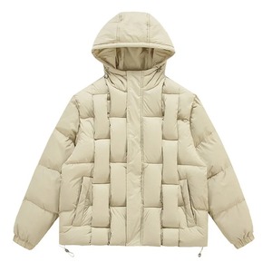 Parka cálida de invierno para hombre, prendas de vestir acolchadas estilo Hip Hop con cuello levantado de lona de Color sólido, diseño con capucha para ropa de calle - Product Image 6