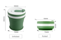 Mug à café pliable en silicone personnalisé avec logo, pour le camping et la randonnée, résistant à la chaleur, 350 ml, réutilisable, anti-fuite, sans BPA, passe au lave-vaisselle
