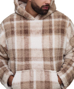 Recién llegado, ropa de calle, sudaderas con capucha de lana estampadas de alta calidad, venta al por mayor, sudaderas con capucha de lana polar con bolsillos de canguro - Product Image 6