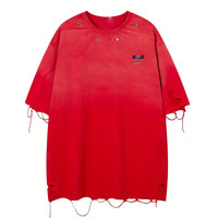 T-shirt casual oversize da uomo in cotone leggero, traspirante, vestibilità comoda, outfit elegante per la moda streetwear quotidiana.