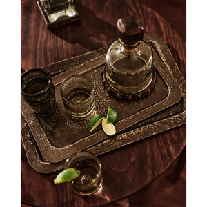 Juego de bandeja de servicio Rectangular decorativa con acabado de cuerno Natural, bandejas de exhibición elegantes hechas a mano para decoración del hogar para hoteles, servicio de comida - Product Image 4