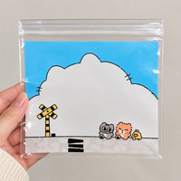 Sac auto-scellant en EVA pour jouets moelleux, pochette transparente en EVA avec fermeture éclair pour le rangement des jouets sensoriels, emballage pour jouets à presser, personnalisation OEM