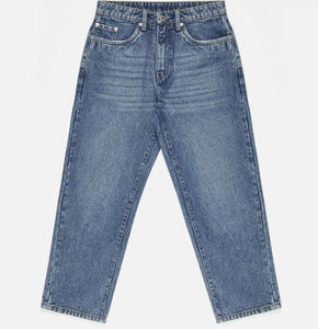 2025 New Medium Washed Custom Men Straight Classic 100% Cotton Street Jeans Negro - Product Image 4