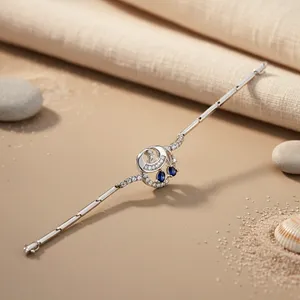 Pulsera de Mujer con Diamantes y Baño de Rodio en Oro de 14k - Joyería Delicada - Product Image 3