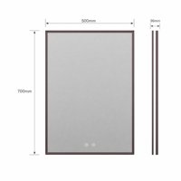 Miroir de salle de bain rectangulaire anti-buée 500 x 700 avec éclairage LED rétroéclairé, personnalisé, vente en gros directe usine