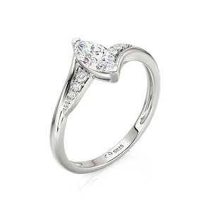 Anillo de Compromiso Jeulia de Plata de Ley con Corte Marquise para Aniversario - Product Image 2