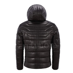 <b>Men's</b> Lightweight <b>Packable</b> Down <b>Jacket</b> Breathable Lightweight Leather Puffer <b>Jacket</b> - Product Image 4