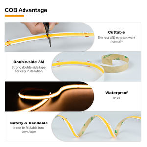 Tira LED COB de 24V de Alta Eficiencia / Wi-Fi Habilitado IP20 Ra90 CRI 5m de Longitud Baja Corriente Funcionamiento en Frío Blanco Cálido - Product Image 2