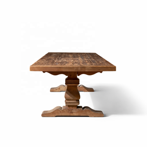 Solid Wood Monastery Dining <b>Table</b> <b>Vintage</b> Farmhouse Luxury Handcrafted Rustic Closter <b>Table</b> For Dining Room Interior - Product Image 2