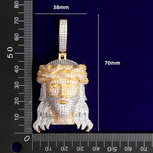 Meilleur prix pour pendentif Jésus en diamant moissanite entièrement serti VVS pour homme, en argent sterling bicolore, bijoux hip-hop très vendus - Product Image 3