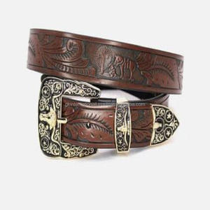 Wholesale of Personalized Carved Retro Men's <b>Leather</b> <b>Belts</b> Manufacturers Trendy and Vintage Style Western <b>Leather</b> <b>Tooling</b> <b>Belt</b> - Product Image 1