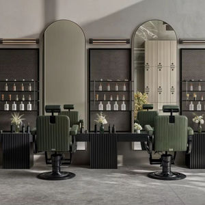 Estación de Trabajo de Peluquería Portátil de Madera Negra, Moderna, Profesional y Duradera - Muebles de Salón Ecológicos Ajustables para Almacén de Peluquería - Product Image 1