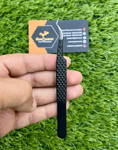 แหนบต่อขนตาสีดำทำด้วยมือพร้อมปลายแหลมทำจากสแตนเลสสตีลแข็ง - Product Image 3