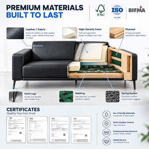 โซฟาหนังดีไซน์ใหม่ทันสมัยสำหรับสำนักงานหรือหน่วยงานราชการ 1 ที่นั่ง - Product Image 4