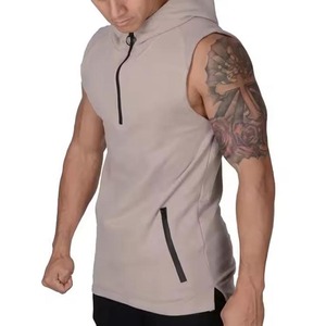 Sweat à capuche sans manches d'entraînement pour hommes Sweat à capuche de gymnastique léger et respirant pour la musculation et la course à pied - Product Image 2