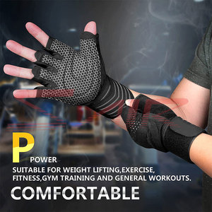 Gran oferta de guantes de gimnasio personalizados para hombres y mujeres, guantes de entrenamiento de cuero con soporte para muñeca para levantamiento de pesas, elementos esenciales de entrenamiento - Product Image 3