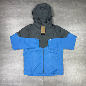 Ensemble survêtement coupe-vent pour homme personnalisable, imperméable, unisexe, streetwear, veste et pantalon à capuche, respirant, polyester/nylon - Product Image 4