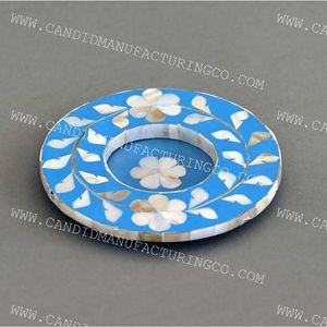2025 nuevo diseño clásico rústico madre de perla conjunto de posavasos elegante posavasos para servir - Product Image 4