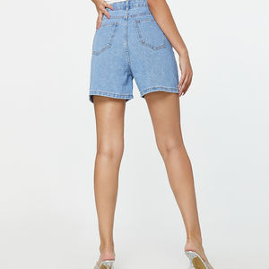 Womens New Custom Made Streetwear Denim Shorts Premium 100% Cotton Breathable and Adjustable Logo Wholesale OEM <b>Jeans</b> Shorts - Product Image 4