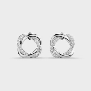 Pendientes de diamantes de laboratorio fino, joyería para mujer, pendientes de compromiso de boda para exportación, venta a precio asequible - Product Image 2