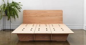 Cama de plataforma de madera natural TH-H8448, marco de cama doble, base de colchón con cabecero y listón de madera, plataforma de soporte - Product Image 2