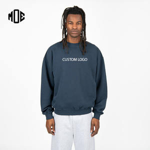 Personalizado en blanco de gran tamaño 100% algodón grueso azul marino sudaderas Unisex Vintage Crop Boxy Drop Shoulder sudaderas con capucha de secado rápido - Product Image 1