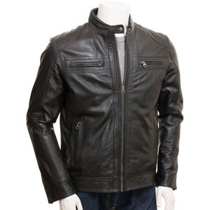 Veste d'hiver pour homme, style streetwear, confortable, respirante, en cuir de vache véritable, avec col montant personnalisé. - Product Image 6