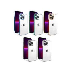 Coque de protection en silicone de luxe colorée avec cadre électroplaqué et protection d'appareil photo pour iPhone 13 Pro et Plus - Product Image 2