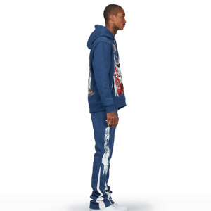 2025 nuevo mejor alta calidad 100% algodón impresión personalizada hombres chándales acampanados transpirable venta al por mayor precio bajo - Product Image 6