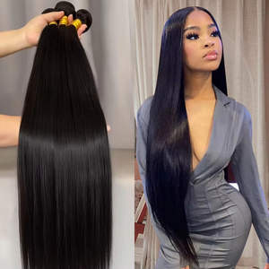 Dropshipping, cheveux humains vietnamiens de qualité 12A, double trame, fournisseur en gros, cheveux vierges raides, cuticules alignées, mèches de cheveux - Product Image 1